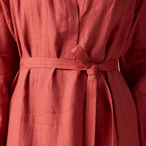 NEW with TAGS J CREW Cabana Long Dress 100% Linen - Red Sand - SMALL - Picture 2 of 7